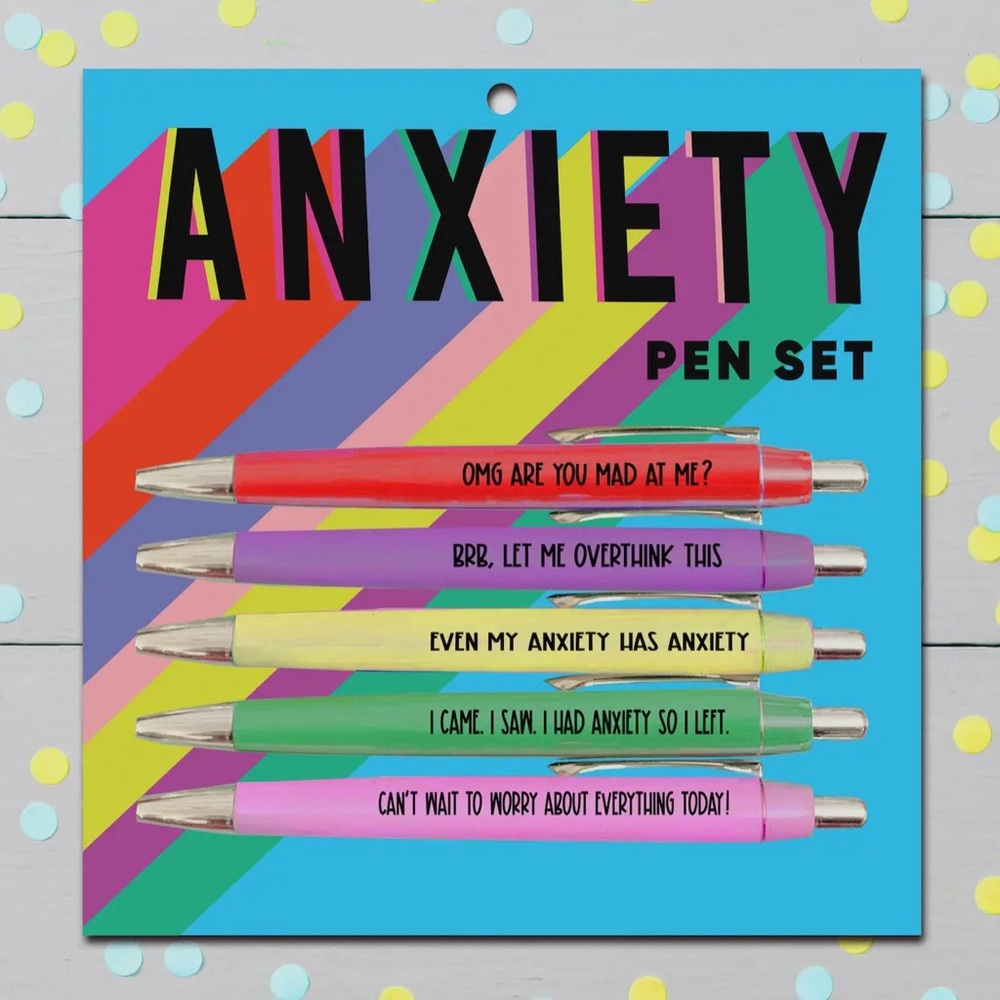💕 Funny Anxiety Pen Set Pack of 5